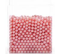 1000 pièces de perles roses pour organisateur de maquillage, support de pinceaux de maquillage, boîte de maquillage en acrylique, boîte de rangement de pinceaux cosmétiques avec couvercle