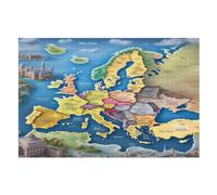 1000 Pièces De Puzzle Carte de l'europe Puzzle Jeu Cadeaux d'anniversaire Puzzles Puzzle Décoratif pour Adultes Et Adolescents （75×50cm）