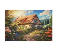1000 Pièces De Puzzle Chalet de Village de Montagne Puzzle Jeu Cadeaux d'anniversaire Puzzles Puzzle Décoratif pour Adultes Et Adolescents (75×50cm)