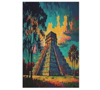 1000 Pièces De Puzzle Chichen Itza Puzzles Jeu Cadeaux d'anniversaire Décoratif pour Adultes Et Adolescents 78×53cm