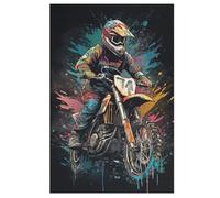 1000 Pièces De Puzzle Motocross Puzzle Jeu Cadeaux d'anniversaire Puzzles Puzzle Décoratif pour Adultes Et Adolescents (78×53cm)