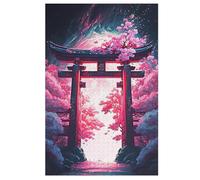 1000 Pièces De Puzzle Porte des cerisiers en Fleurs Puzzles Jeu Cadeaux d'anniversaire Décoratif pour Adultes Et Adolescents 78×53cm