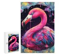 1000 pièces de puzzle pour adolescents Œuvre d'art flamant rose coloré -1 Puzzles pour adultes : analyse des jeux familiaux et défi d'apprentissage logique 1000 pièces