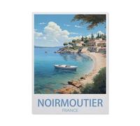 1000 Pièces De Puzzle pour Adultes Et Enfants，Affiche de Voyage de Style Vintage Noirmoutier，1000 Comprimés pour Adultes Jeu Familial De Décompression Parent-Enfant（50x70cm）-AN56