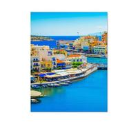 1000 Pièces De Puzzle pour Enfant，Agios Nikolaos et Le lac Voulismeni sur l’île de Crète, Grèce，Jouets Jeux Amusants Papier Grand Cadeau Éducatif pour Les Enfants（38x26cm）-I20