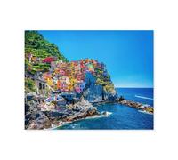 1000 Pièces De Puzzle pour Enfant，Cinque Terre, Architecture Italienne Traditionnelle，Jouets Jeux Amusants Papier Grand Cadeau Éducatif pour Les Enfants（38x26cm）-Q40