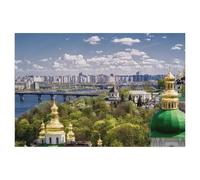 1000 Pièces De Puzzle pour Enfant，Église et Architecture Moderne à Kyiv，Jouets Jeux Amusants Bois Grand Cadeau Éducatif pour Les Enfants（75x50cm）-AL94