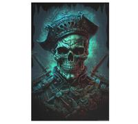 1000 Pièces De Puzzle The Pirate Crâne Puzzles Jeu Cadeaux d'anniversaire Décoratif pour Adultes Et Adolescents 78×53cm