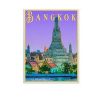 1000 Pièces De Puzzles en Papier,Affiche de Voyage Vintage de Bangkok en Thaïlande,Jeu De Jouets pour Enfants Adultes - Classique Dessin Puzzle Occasionnel Éducation(50x70cm)-AK43