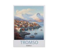 1000 Pièces De Puzzles en Papier，Tromso Norvège，Jeu De Jouets pour Enfants Adultes - Classique Dessin Puzzle Occasionnel Éducation（50x70cm）-EZ26