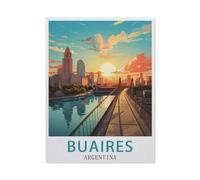 1000 Pièces De Puzzles pour Adultes Et Enfants,Affiche de Voyage Vintage de Baires en Argentine,Jouet De Jeu Familial | Jeu Éducatif | Décoration Murale À La Maison | Choix De Cadeaux(38x26cm)-BA90
