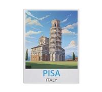 1000 Pièces De Puzzles pour Adultes Et Enfants,Affiche de Voyage Vintage Pise Italie,Jouet De Jeu Familial | Jeu Éducatif | Décoration Murale À La Maison | Choix De Cadeaux(50x70cm)-AH6