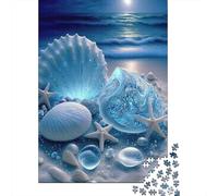 1000 pièces d'étoiles de mer, magnifiques 9 puzzles en bois, puzzles en bois pour adultes et adolescents à partir de 12 ans, cadeaux de Noël, 1000 pièces (75 x 50 cm)