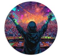 1000 Pièces DJ Papier Puzzle Jeu De Puzzle Pièces Parfaitement Assorties Pic de l'Onde Sonore Puzzles Classiques Qualité Premium pour Adultes 1000pcs (67.5x67.5cm)