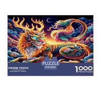 1000 Pièces Drachen du Mal Puzzles Jeu De Puzzle Activités Familiales Stimulantes Chinois Casse-tête Qualité Premium pour Adultes Et Enfants 38x26cm/1000pcs