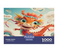 1000 Pièces Dragon Chinois Papier Puzzle Jeu De Société Adulte Pièces Parfaitement Assorties créature Fantaisie Casse-tête Qualité Premium pour Adultes 70x50cm/1000pcs