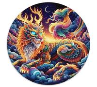 1000 Pièces Dragon du Mal Papier Puzzle Jeu De Puzzle Pièces Parfaitement Assorties Chinois Puzzles Classiques Qualité Premium pour Adultes 1000pcs (67.5x67.5cm)