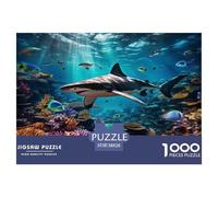 1000 Pièces École de Poissons sur Le Fond Marin A Papier Puzzle Jeu De Société Adulte Pièces Parfaitement Assorties Sea Animauxs Casse-tête Qualité Premium pour Adultes 38x26cm/1000pcs