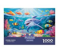 1000 Pièces École de Poissons sur Le Fond Marin A Puzzles Jeu De Société Adulte Pièces Parfaitement Assorties Sea Animauxs Casse-tête Puzzle De Qualité Supérieure pour Adultes 70x50cm/1000pcs