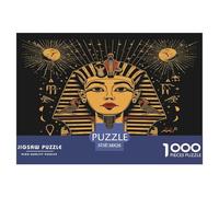 1000 Pièces Égyptiens Anciens Puzzle Amusant Jeu De Puzzle Activités Familiales Stimulantes Pharaoh Totem Casse-tête Qualité Premium pour Adultes 38x26cm/1000pcs