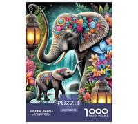 1000 Pièces éléphant Papier Puzzle Jeu De Société Adulte Activités Familiales Stimulantes Faune Sauvage Casse-tête Qualité Premium pour Adultes 52x38cm/1000pcs