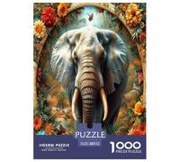 1000 Pièces éléphant Papier Puzzle Jeu De Société Adulte Pièces Parfaitement Assorties Faune Sauvage Casse-tête Qualité Premium pour Adultes 52x38cm/1000pcs