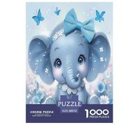 1000 Pièces éléphant Puzzles Jeu De Puzzle Activités Familiales Stimulantes Faune Sauvage Puzzles Classiques Qualité Premium pour Adultes 52x38cm/1000pcs