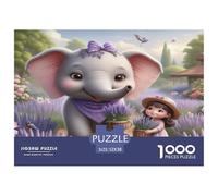 1000 Pièces éléphant Puzzles Jeu De Puzzle Pièces Parfaitement Assorties Faune Sauvage Casse-tête Qualité Premium pour Adultes Et Enfants À Partir De 12 Ans 52x38cm/1000pcs