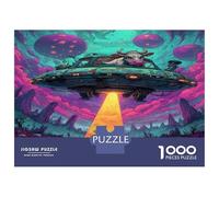 1000 Pièces Extraterrestre Jigsaw Puzzle Jeu Difficile pour Les The Cow on The OVNI Puzzle Jouet Éduchatif Idées Cadeaux pour Adultes Et Enfants À Partir De 12 Ans 70x50cm/1000pcs