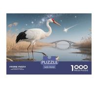 1000 Pièces Faune Sauvage Jeu Éducatif Cigogne Blanche Puzzle Adulte Défi Jouets Puzzle Difficile Activité Familiale Parfaite Parfait pour Les Soirées De Jeu 70x50cm/1000pcs