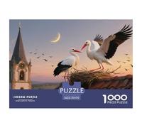 1000 Pièces Faune Sauvage Jeu Éducatif Cigogne Blanche Puzzle Adulte Défi Jouets Puzzle Difficile Illustration - Premium Parfait pour Les Soirées De Jeu 70x50cm/1000pcs