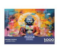 1000 Pièces Figure du Bouddha Puzzles Jeu De Société Adulte Activités Familiales Stimulantes Bouddhisme Zen Casse-tête Qualité Premium pour Adultes 38x26cm/1000pcs