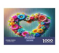 1000 Pièces Fleurs d'amour Puzzles Jeu De Société Adulte Activités Familiales Stimulantes Belle Casse-tête Qualité Premium pour Adultes 52x38cm/1000pcs