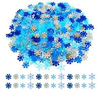 1000 Pièces Flocons de Neige Paillette Confettis de Noël Confettis Blanc et Bleu Confetti Neige de Table de Gâteau de Fenêtre d'Hiver Décorations de Flocons de Neige pour Noël Mariage Anniversaire