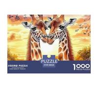 1000 Pièces Giraffe Jeu Éducatif Giraffe Puzzle Adulte Cadeau Stimulant Puzzle Difficile Illustration - Premium Parfait pour Les Soirées De Jeu 38x26cm/1000pcs
