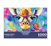 1000 Pièces Giraffe Puzzle Familial Giraffe Puzzle Adulte Cadeau Stimulant Puzzle Difficile Activité Familiale Parfaite Parfait pour Les Soirées De Jeu 38x26cm/1000pcs