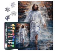 1000 pièces Jésus-Christ Marcher sur l'eau Jigsaw Puzzles pour adultes Défi amusant Jésus-Christ Puzzles Jeu Religion Puzzle Art Pour Adultes Art Art Décoration Murale 50 cm x 70 cm