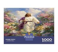 1000 Pièces Jésus Papier Puzzle Divertissement Créatif Activités Familiales Stimulantes Dieux Casse-tête Qualité Premium pour Adultes 52x38cm/1000pcs