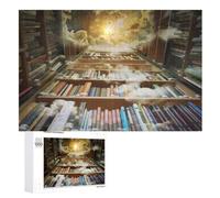 1000 Pièces Jigsaw Puzzle Bibliothèque Abstraite Affiche Adultes Enfants Jouet en Jeu Éducatif （70x50）（Paper）