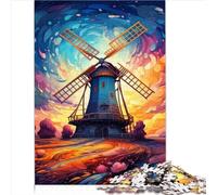 1000 Pieces Jigsaw Puzzles Colorful Windmills Chunky Puzzle Premium Cardboard for Adults Kids Age 12+ Relax Puzzles Games-Brain Teaser Puzzle 1000pcs(26x38cm)
