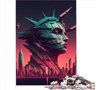 1000 Pieces Jigsaw Puzzles Statue Synthwave Jigsaw Puzzles for Premium 100% Recycled Board Great Gift for Adults for Family Fun & Game Night 1000pcs(26x38cm)