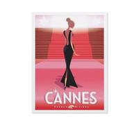1000 Pieces Landscape Puzzles DIY，Cannes France Girl Vintage Travel Poster，Jigsaw Creativity Toys for Kids Adults（26x38cm）-BP13