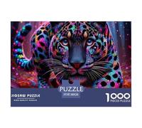 1000 Pièces Léopard Jeu Éducatif Léopard Puzzle Adulte Cadeau Stimulant Puzzle Difficile Décoration Familiale Parfait pour Les Soirées De Jeu 38x26cm/1000pcs