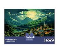1000 Pièces Les Les Villages Puzzle Amusant Jeu De Société Adulte Activités Familiales Stimulantes Hamlet Casse-tête Qualité Premium pour Adultes 38x26cm/1000pcs