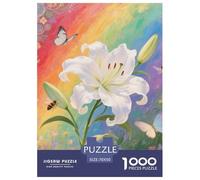 1000 Pièces Lily Puzzles Divertissement Créatif Activités Familiales Stimulantes Fleur Casse-tête Qualité Premium pour Adultes 70x50cm/1000pcs