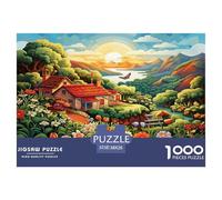 1000 Pièces Maison de Campagne en Montagne Papier Puzzle Divertissement Créatif Activités Familiales Stimulantes Chalet Alpin Casse-tête Qualité Premium pour Adultes 38x26cm/1000pcs