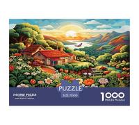 1000 Pièces Maison de Campagne en Montagne Papier Puzzle Jeu De Puzzle Activités Familiales Stimulantes Chalet Alpin Casse-tête Qualité Premium pour Adultes Et Enfants 70x50cm/1000pcs
