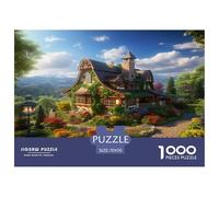 1000 Pièces Maison de Campagne en Montagne Puzzles Divertissement Créatif Activités Familiales Stimulantes Casse-tête Chalet Alpin Puzzle De Qualité Supérieure pour Adultes 70x50cm/1000pcs
