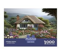 1000 Pièces Maison de Campagne en Montagne Puzzles Divertissement Créatif Activités Familiales Stimulantes Chalet Alpin Casse-tête Qualité Premium pour Adultes 70x50cm/1000pcs
