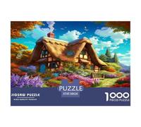 1000 Pièces Maison de Campagne en Montagne Puzzles Jeu De Société Adulte Chalet Alpin Casse-tête Activités Familiales Stimulantes Qualité Premium pour Adultes 38x26cm/1000pcs
